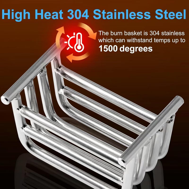 Adviace Burn Basket Burn Pot for US Stove GW1949 GW-1949 Wiseway Pellet Stove, High Heat 304 Stainless Steel Burn Basket for US Stove Gravity Feed Wiseway Pellet Stove - Image 4